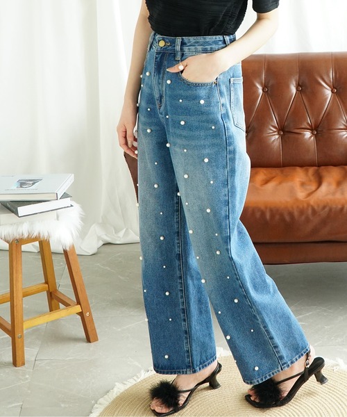 [Jasmine Grandiflorum] Denim брюки LARGE голубой женский 