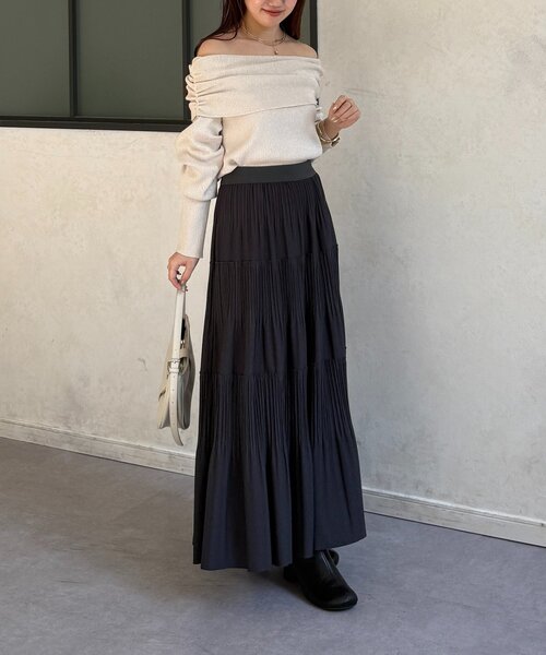 Thevon（ゼヴォン） スカート カットプリーツティアードスカート