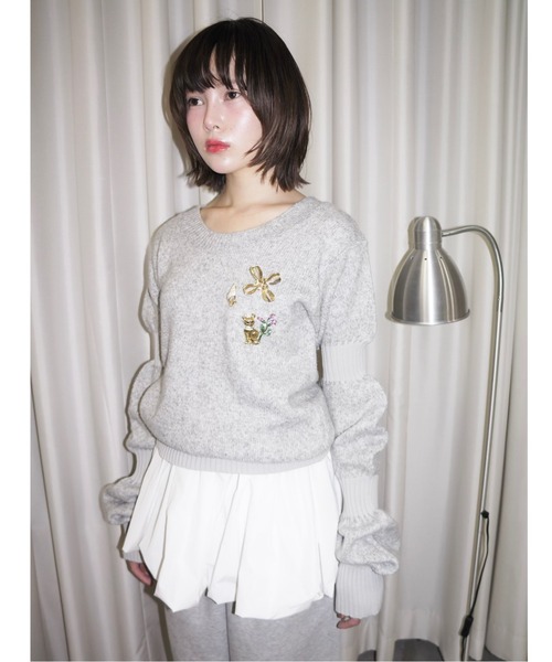 「musubore」 長袖ニット FREE ピンク レディース_画像6