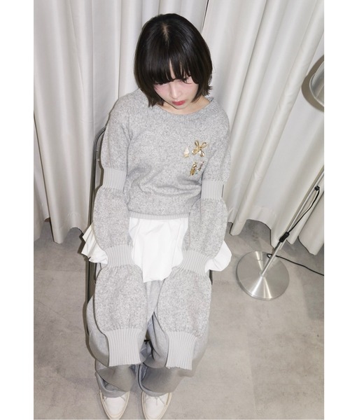 「musubore」 長袖ニット FREE ピンク レディース_画像7