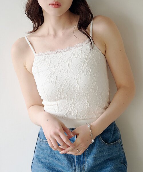 Kastane（カスタネ） キャミソール 「6色展開」カップ付きフラワー
