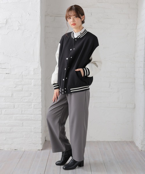「Honeys」 「colza」スタジャン M 杢グレー レディース_画像2
