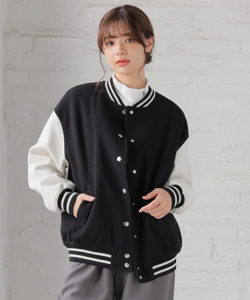 「Honeys」 「colza」スタジャン M 杢グレー レディース_画像3
