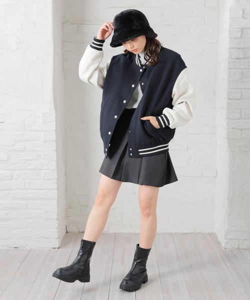 「Honeys」 「colza」スタジャン M 杢グレー レディース_画像5
