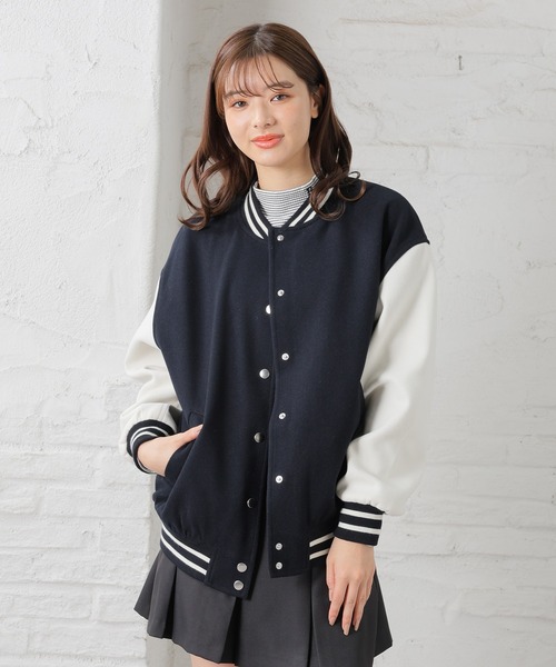 「Honeys」 「colza」スタジャン M 杢グレー レディース_画像7
