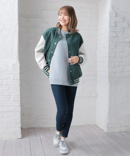 「Honeys」 「colza」スタジャン M 杢グレー レディース_画像8