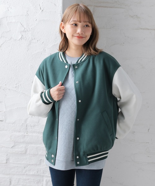 「Honeys」 「colza」スタジャン M 杢グレー レディース_画像9
