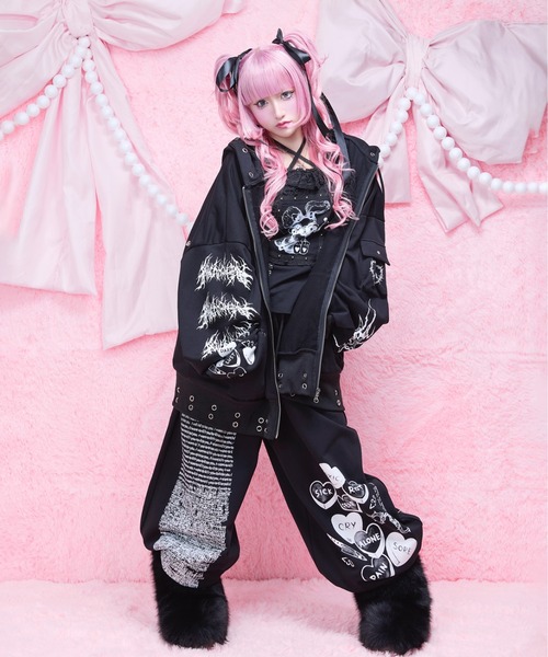 AVENCHUMU ワイドパンツ スウェットパンツ ジャージ Full of