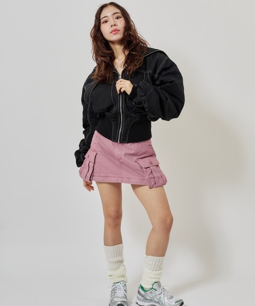 atmos pink(アトモス ピンク)レインジャケット atmos girls コート アウター atmos pink Big Collar Bomber Jacket