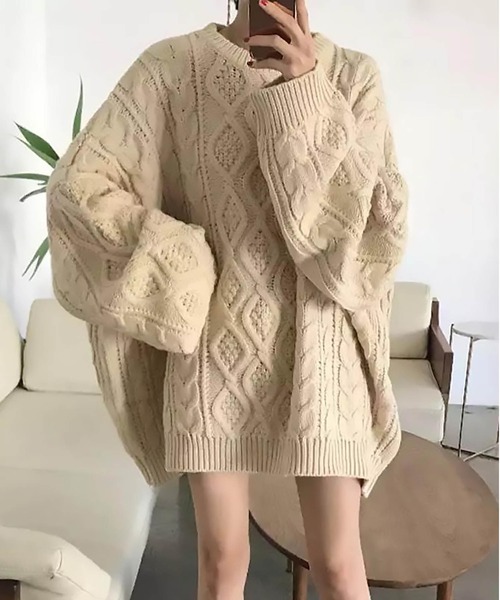 「SETUP7」 「MAISON BREEZE」長袖ニット FREE アイボリー レディース_画像5