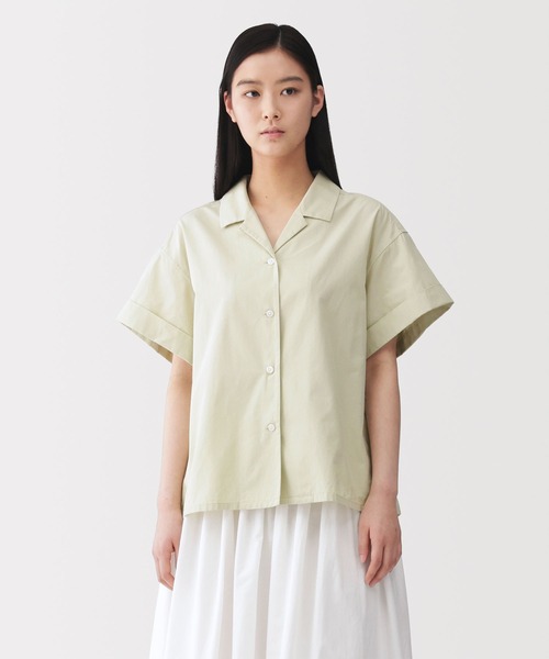 MUJI Labo ブラウス シャツ 「MUJI Labo」婦人 ポプリン半袖シャツ