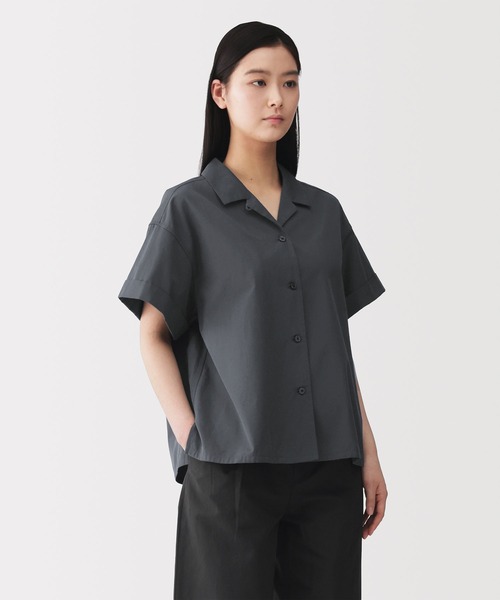 MUJI Labo ブラウス シャツ 半袖 「MUJI Labo」婦人 ポプリン半袖