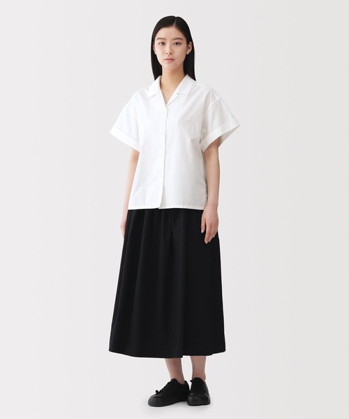 MUJI Labo ブラウス シャツ 半袖 「MUJI Labo」婦人 ポプリン半袖