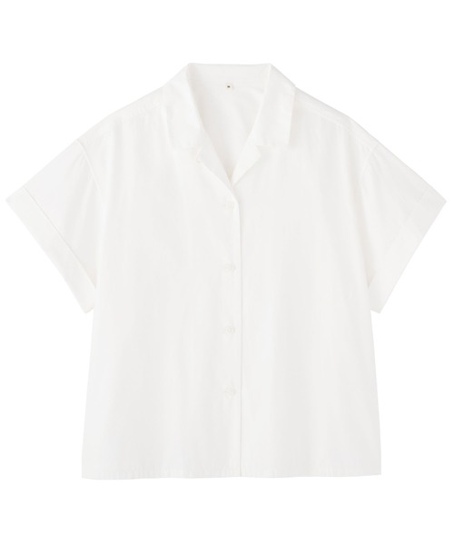 MUJI Labo ブラウス シャツ 半袖 「MUJI Labo」婦人 ポプリン半袖