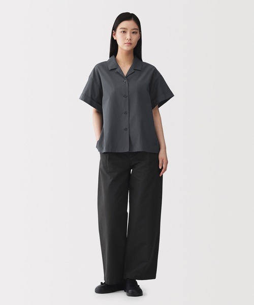 MUJI Labo ブラウス シャツ 「MUJI Labo」婦人 ポプリン半袖シャツ