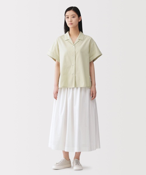 MUJI Labo ブラウス シャツ 「MUJI Labo」婦人 ポプリン半袖シャツ