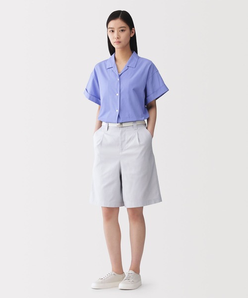 MUJI Labo ブラウス シャツ 半袖 「MUJI Labo」婦人 ポプリン半袖