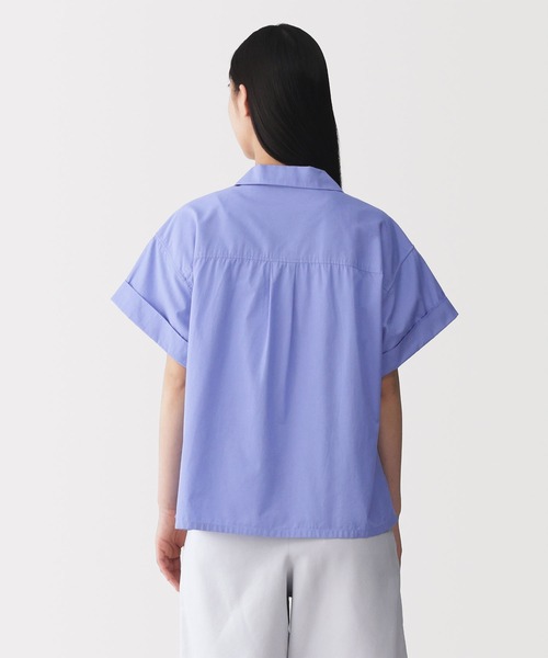 MUJI Labo ブラウス シャツ 半袖 「MUJI Labo」婦人 ポプリン半袖