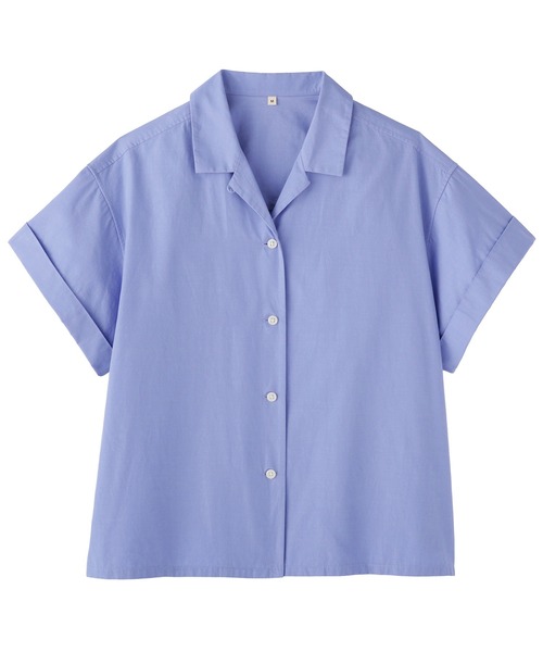 MUJI Labo ブラウス シャツ 半袖 「MUJI Labo」婦人 ポプリン半袖