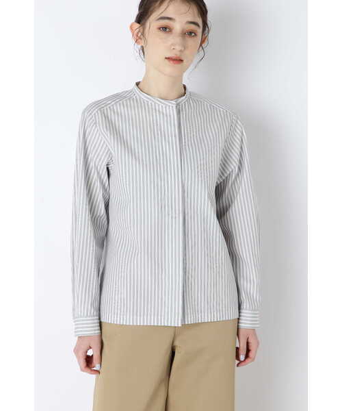 「human woman」 長袖ブラウス MEDIUM チャコールグレー レディース_画像4