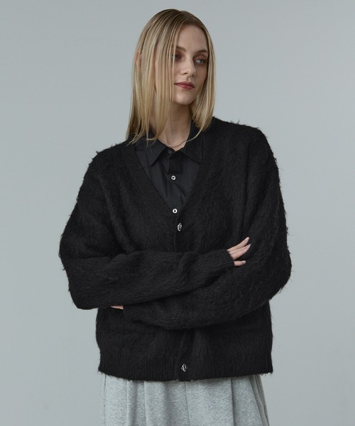 「CALLNE」 ニットカーディガン L グレー メンズ_画像7