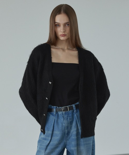 「CALLNE」 ニットカーディガン L グレー メンズ_画像9