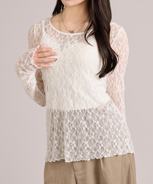 apres jour mignon（アプレジュールミニョン） tシャツ レースロンT