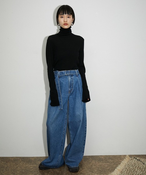 「ADAM ET ROPE'」 モカシンシューズ 24.5cm カーキ レディースの画像