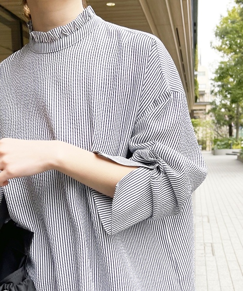 「Spick & Span」 長袖ブラウス - ネイビー レディース