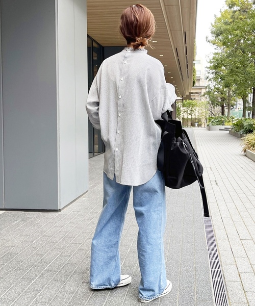 「Spick & Span」 長袖ブラウス - ネイビー レディース