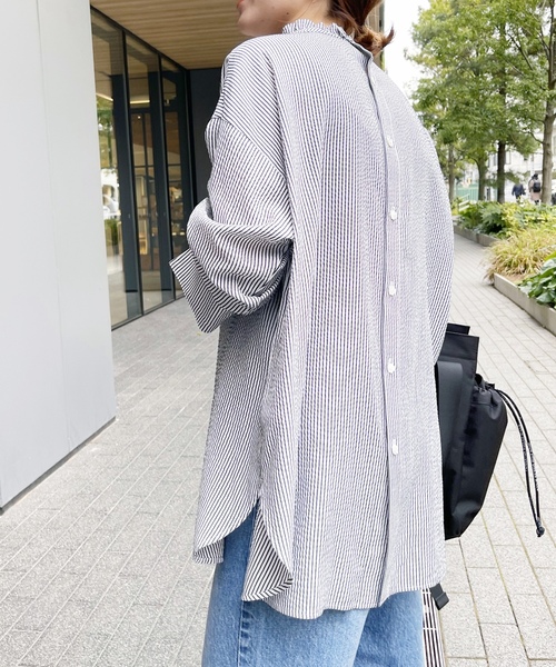 「Spick & Span」 長袖ブラウス - ネイビー レディース