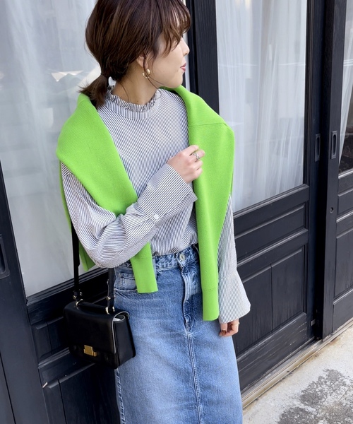 「Spick & Span」 長袖ブラウス - ネイビー レディース