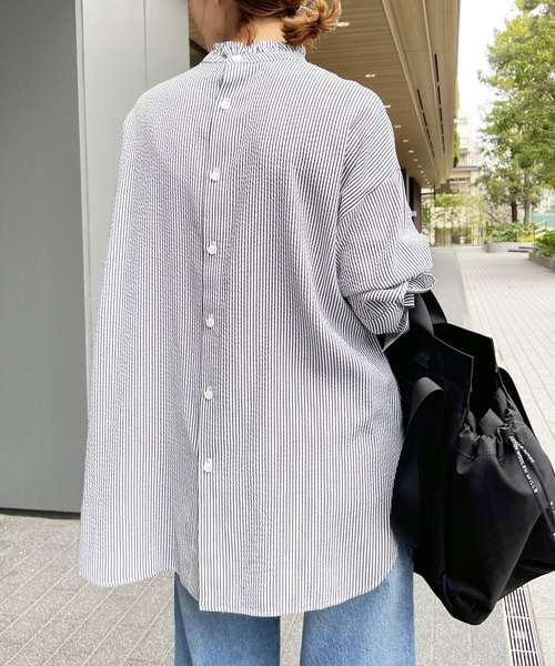 「Spick & Span」 長袖ブラウス - ネイビー レディース