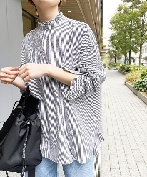 「Spick & Span」 長袖ブラウス - ネイビー レディース