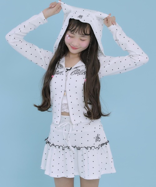 ANAP GiRL（アナップガール） パーカー アソート柄 ネコミミ 付 ダブル