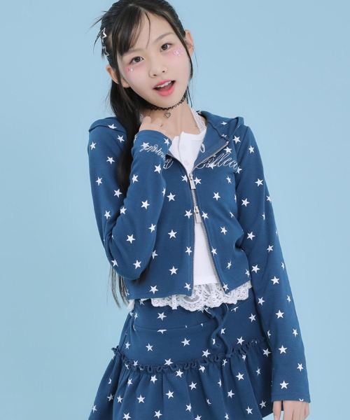ANAP GiRL（アナップガール） パーカー アソート柄 ネコミミ 付 ダブル