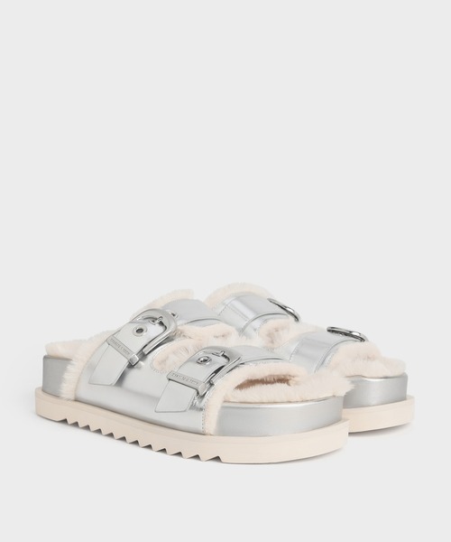 「CHARLES & KEITH」 フラットサンダル 25.5cm ブラック レディース_画像7