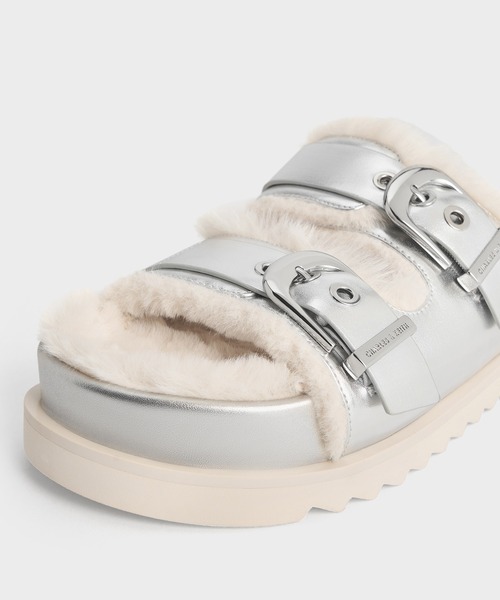 「CHARLES & KEITH」 フラットサンダル 25.5cm ブラック レディース_画像9