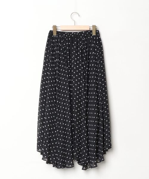 「31 Sons de mode」 ドット柄フレアスカート 36 ブラック レディース_画像2