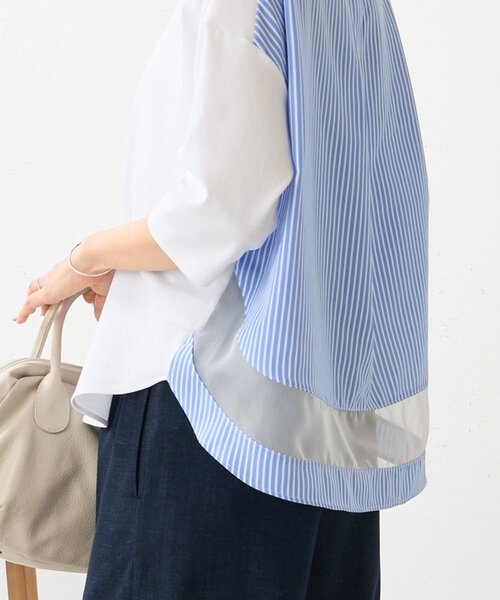 BEARDSLEY(ビアズリー) tシャツ ストライプコンビカットソー BEARDSLEY(ビアズリー) tシャツ ストライプコンビカットソー