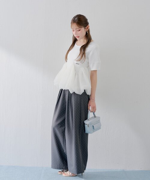 Chico（チコ） tシャツ 「SALON by Chico」デザインスリーブ