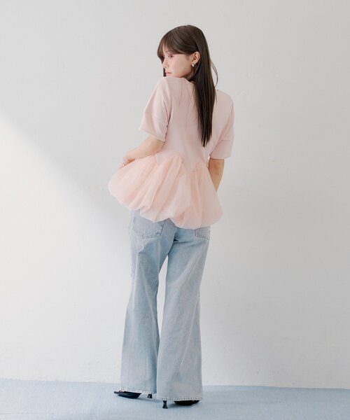 Chico（チコ） tシャツ 「SALON by Chico」デザインスリーブ