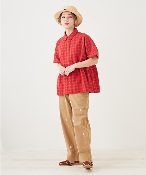 「CUBE SUGAR」 半袖シャツ M カーキ レディース_画像5