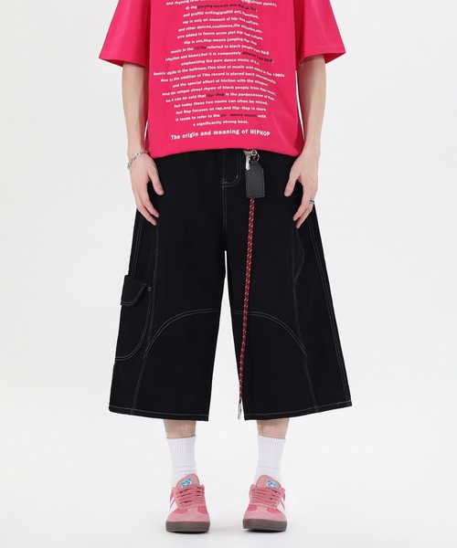 ハーフパンツ カーゴパンツ 短パン HOOK チェーンキーホルダー付き