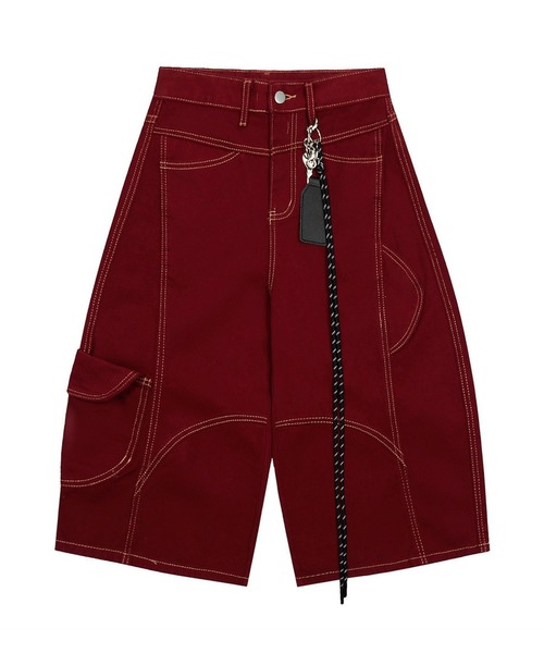ハーフパンツ カーゴパンツ 短パン HOOK チェーンキーホルダー付き