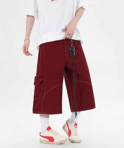 ハーフパンツ カーゴパンツ 短パン HOOK チェーンキーホルダー付き