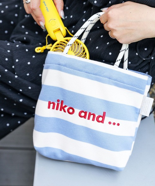 niko and…（ニコアンド） トートバッグ ボーダーカノコトート/Sサイズ