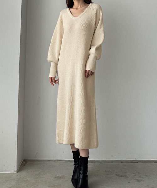 「Louere」 ニットワンピース SMALL アイボリー レディース_画像2