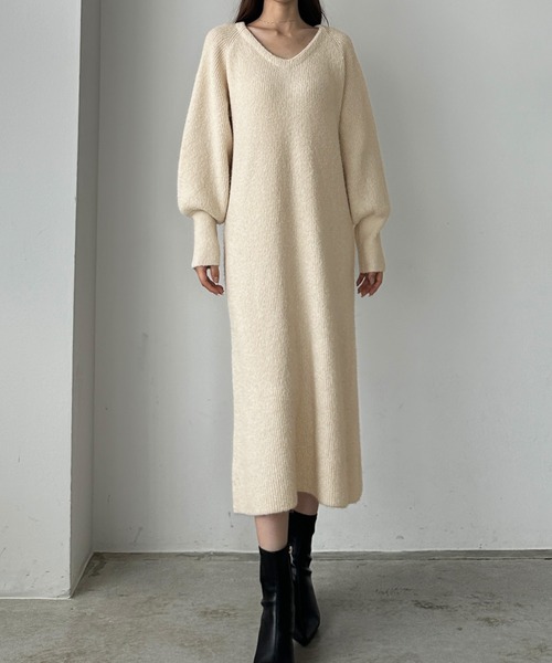 「Louere」 ニットワンピース SMALL アイボリー レディース_画像4