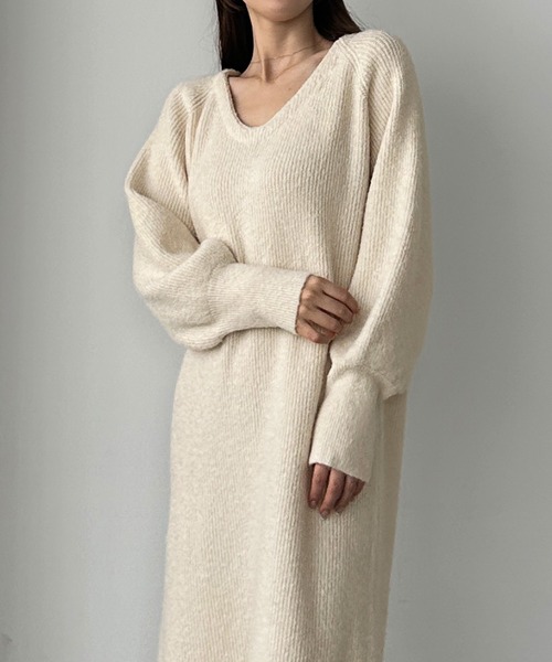 「Louere」 ニットワンピース SMALL アイボリー レディース_画像6